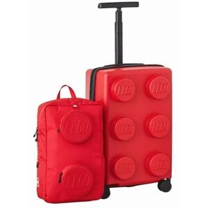 Lego Red Brick-Style Expandable Trolley and Backpack Set